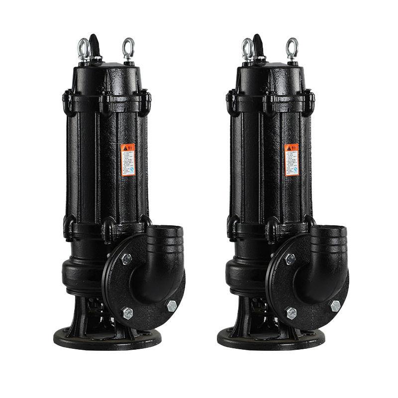 centrifugal sewage submersible pump with impeller cutter grinder reamer cutting dirty water pump