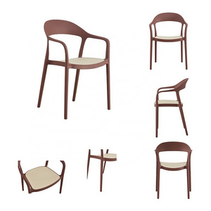 Custom plastic cafe dining chairs plastic bright colored chair with back support   outdoor chairs for restaurant