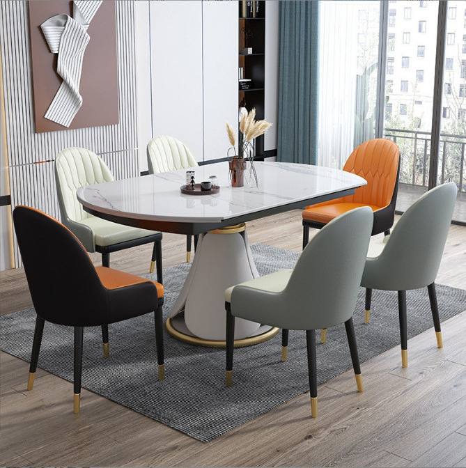 Dining Chair Design Table White Nordic Cheap Indoor Home Furniture Restaurant Modern Leather Metal Dining Room Chair For Sale