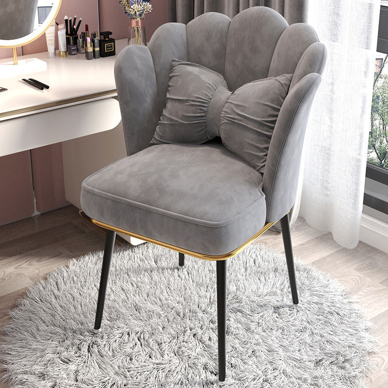 Nordic French Luxury High Back Metal Restaurant Hotel Upholstered Fabric Modern Bedroom Makeup Chair Dining Chairs