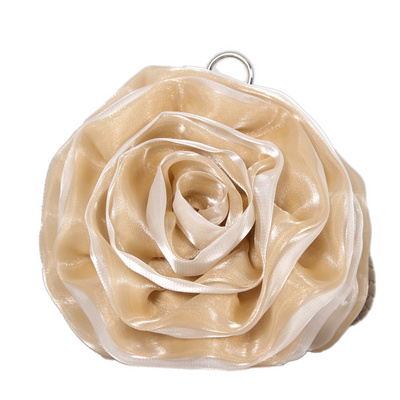 Women Rose Shaped Clutch Purse Satin Floral Evening Bag Wedding Party Prom Women Handbag