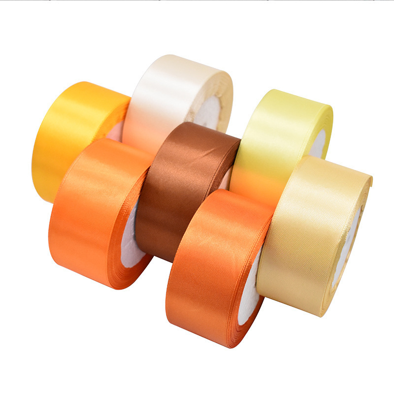 25 Yards 4cm Widths 22 Meters polyester satin ribbon roll wholesale best price satin ribbon for flower packing and decoration