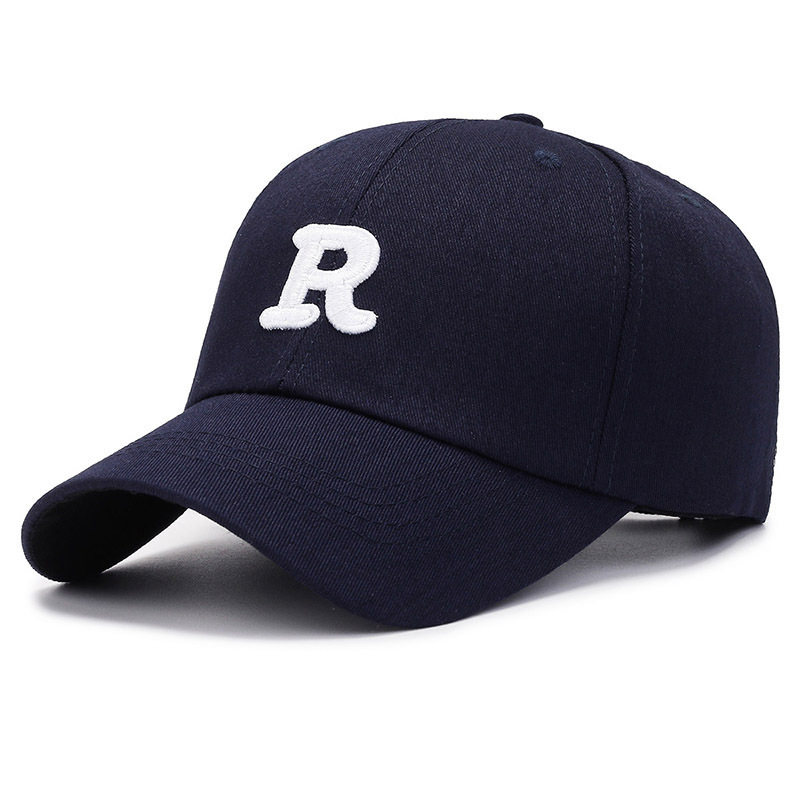 R standard big head round baseball cap men and women's new face small Korean version of hard top short edge cap