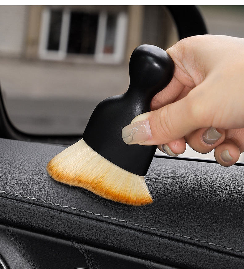 Car Interior Cleaning Soft Brush Detailing Cleaning Tools Curved Brush Car Air Outlet Gap Dust Cleaning Brush