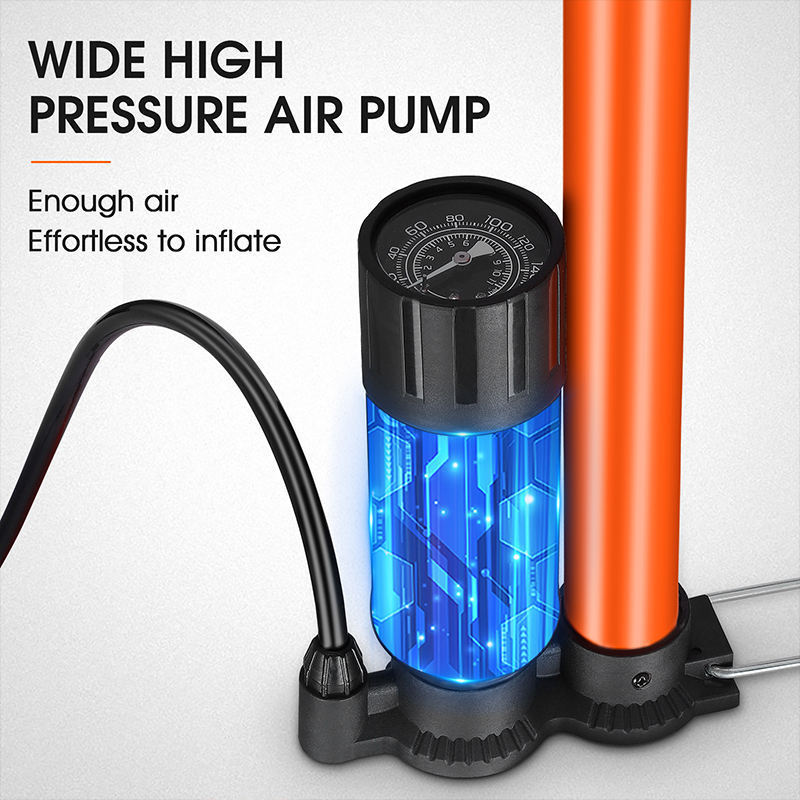 160 PSI OEM Aluminum Alloy Floor Air Cycling Pump Fietspomp Hand Air Tire Bicycle Pump Air Bike Pump With Pressure Gauge