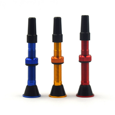 Bicycle Valve Tool 40mm Bicycle F/V Presta Tubeless Tire Valve Road Bike MTB Nipple W/Tool Alloy Valve Cap Acce