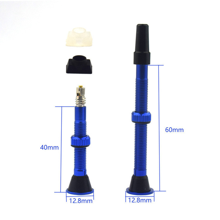 Bicycle Valve Tool 40mm Bicycle F/V Presta Tubeless Tire Valve Road Bike MTB Nipple W/Tool Alloy Valve Cap Acce