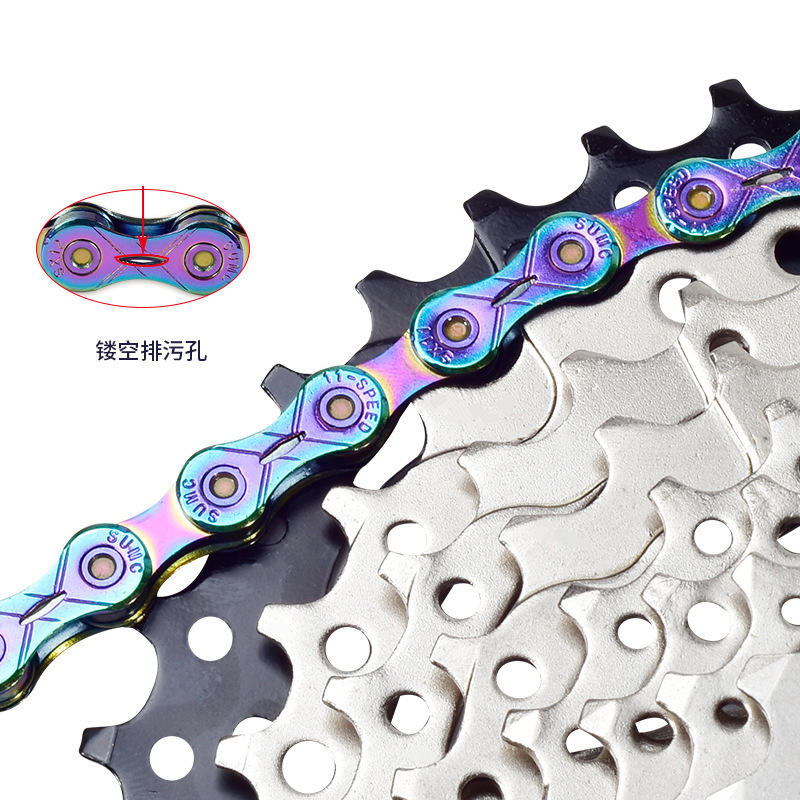 Sports Ultralight Speed Bicycle Chain Bike Chain Silver Gold Rainbow Titanium Mountain MTB Road Bike Chains