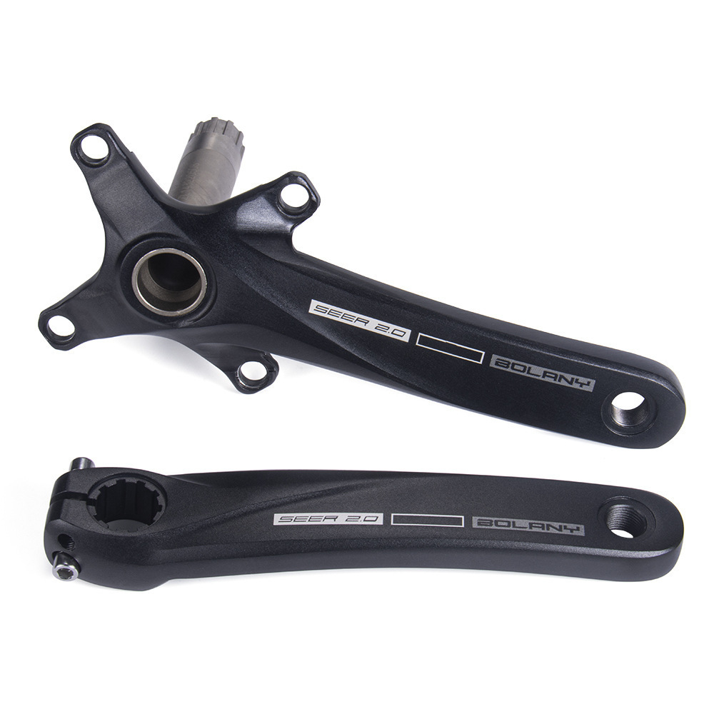 170mm Bike Crankset 32T/34T/36T Hollow Integrated 104BCD Single Speed Round Chainring Crankset with Bottom Bracket