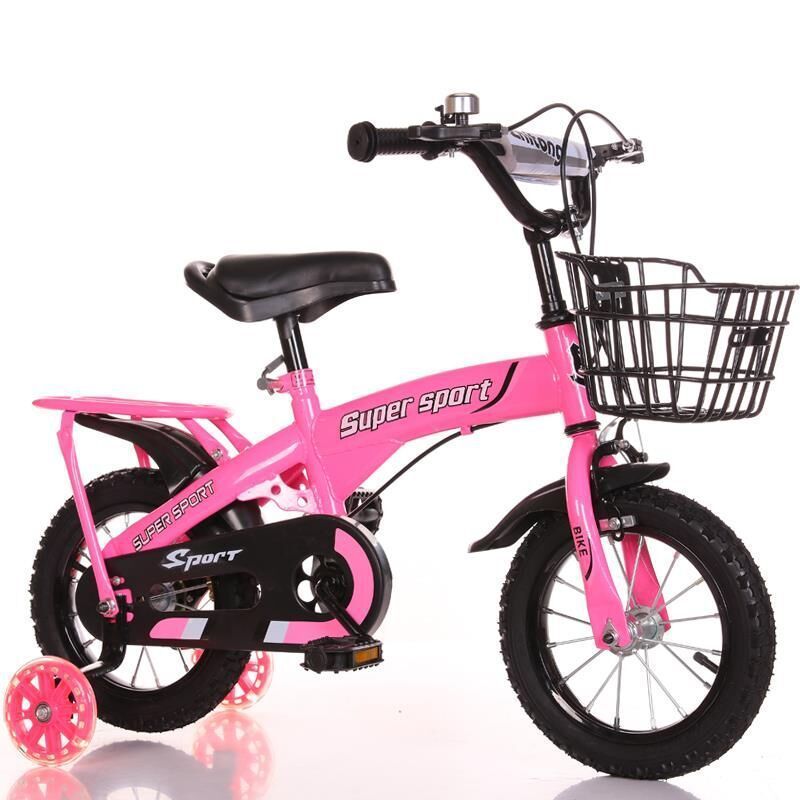 12 14 16 18 Inch Children's Bicycle For Baby Girls Boys With Basket Training Wheels Ride On Bike For Kids 2-9 Years Old