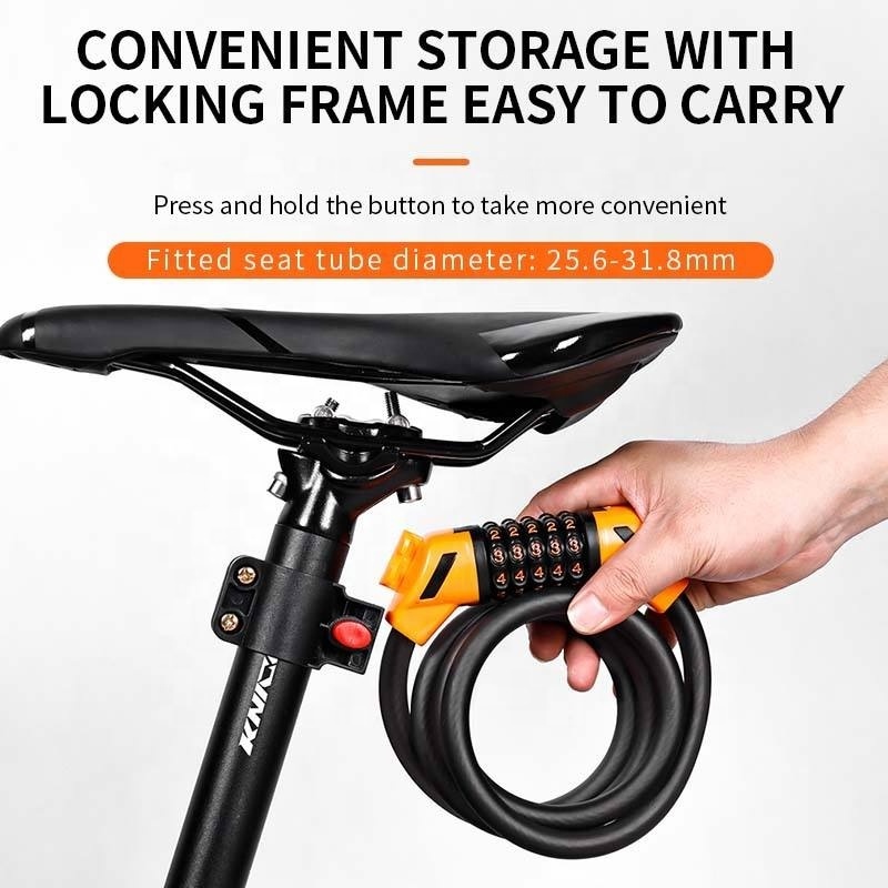 Waterproof Anti-Theft Electric Bike Cable Lock Anti-Cutting Steel Five Digit Bicycle Combination Lock for Bike Motorcycle