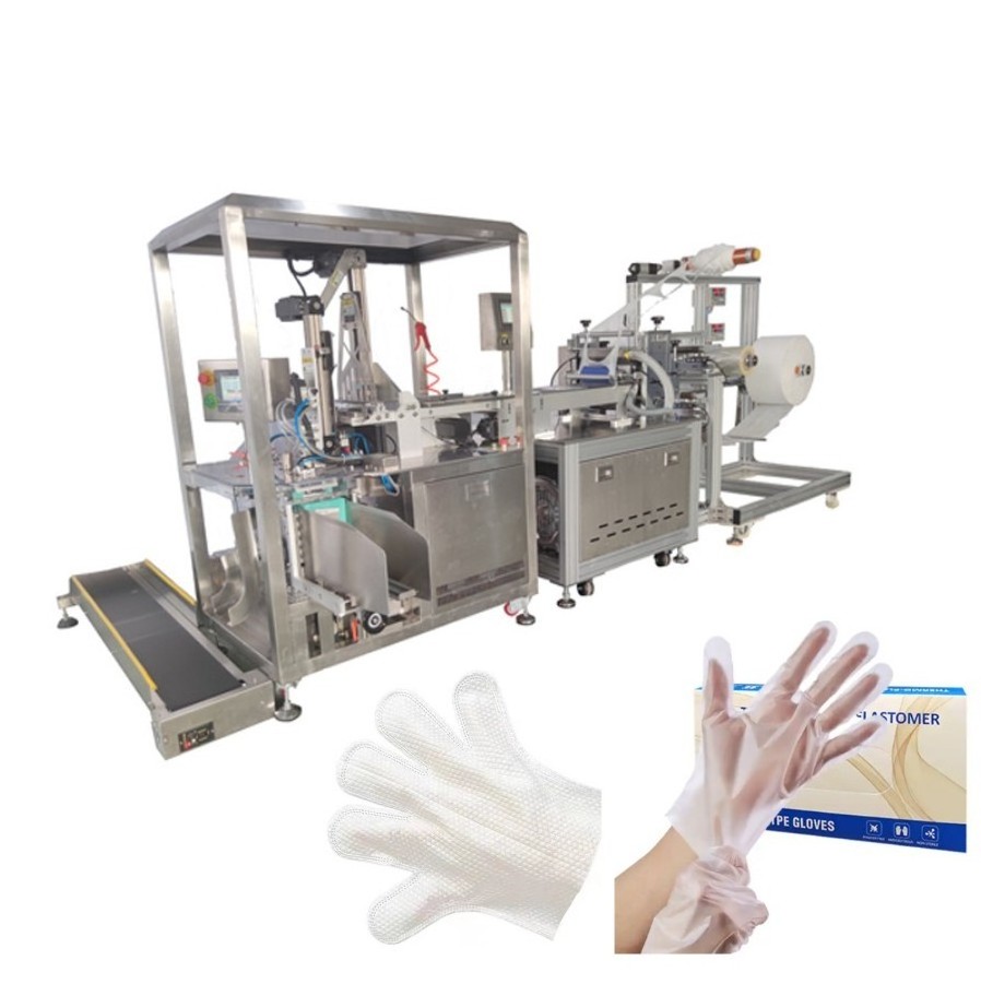 TPE Glove Machines HDPE Making Machine Food Grade Powder Free Disposable Gloves Disposable Single-Use glove manufacturing line