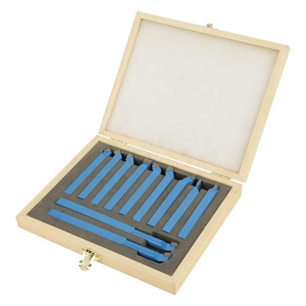 Lathe tools mechanical machine tool bit 11pcs manual holder Cutting Tool Set Carbide Tip External Turning Boring Bit