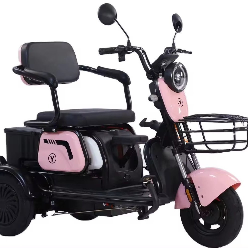 High-power 800W-2000W electric tricycle scooter tricycle three-wheeled large rear box for the elderly with electric tricycle