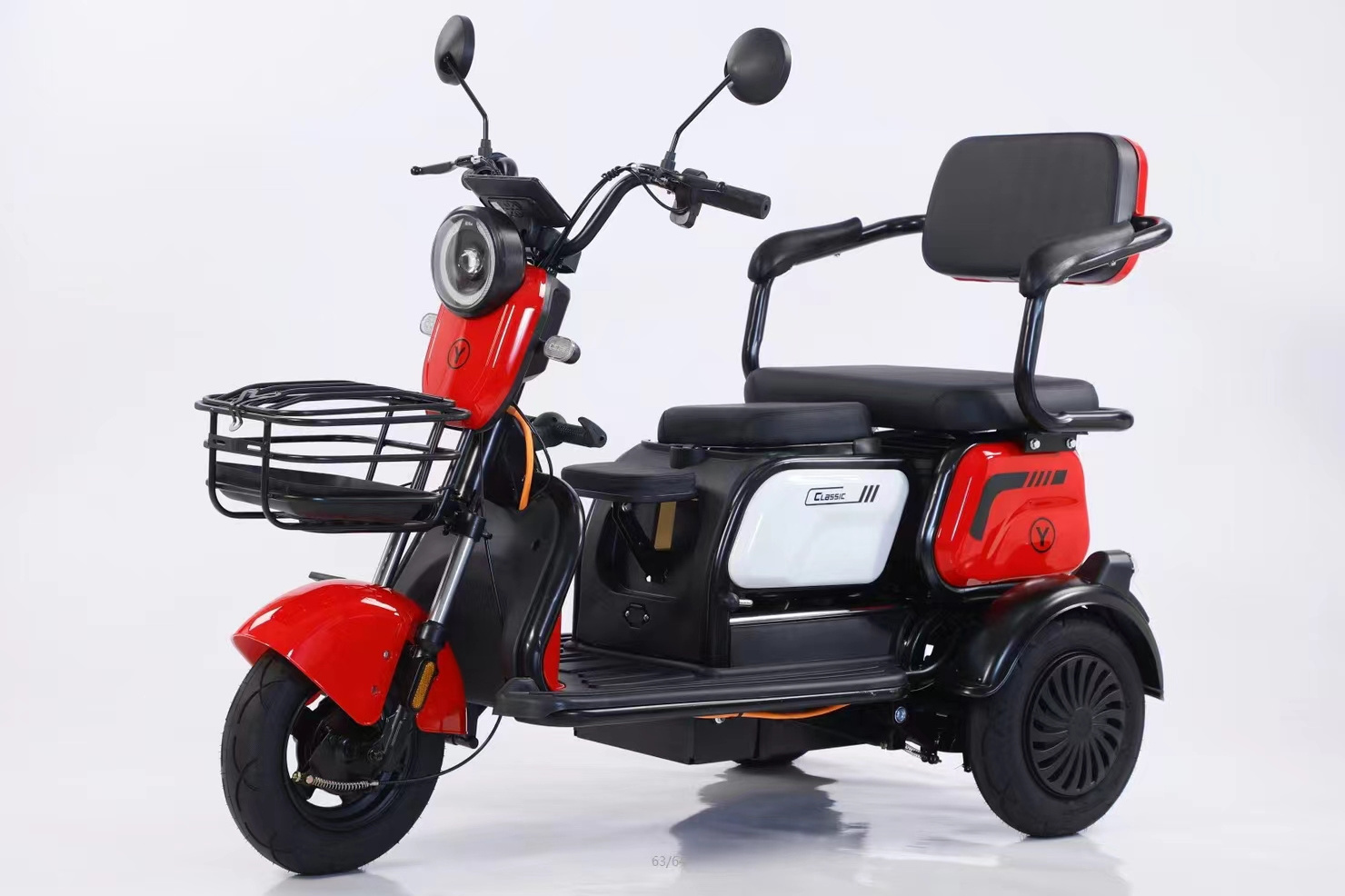 High-power 800W-2000W electric tricycle scooter tricycle three-wheeled large rear box for the elderly with electric tricycle