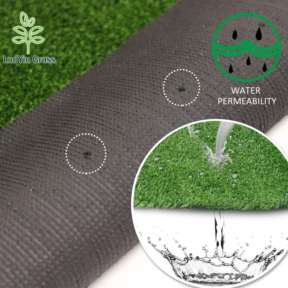 10mm Quality Non Fade Artificial Grass, Realistic Synthetic Grass, Drainage Holes Indoor Outdoor Faux Grass for Pet Dog Garden