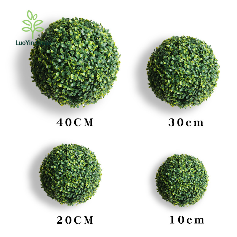 LY Faux Boxwood Balls Round Artificial Plant Topiary Ball for Backyard, Balcony, Garden, Wedding Party, Home Office Decor Grass