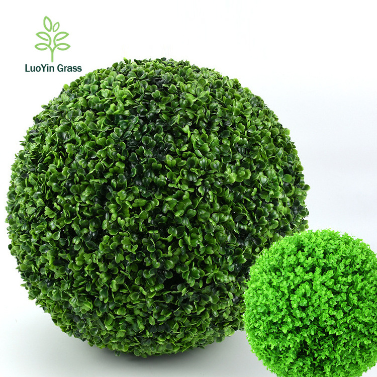 LY Faux Boxwood Balls Round Artificial Plant Topiary Ball for Backyard, Balcony, Garden, Wedding Party, Home Office Decor Grass