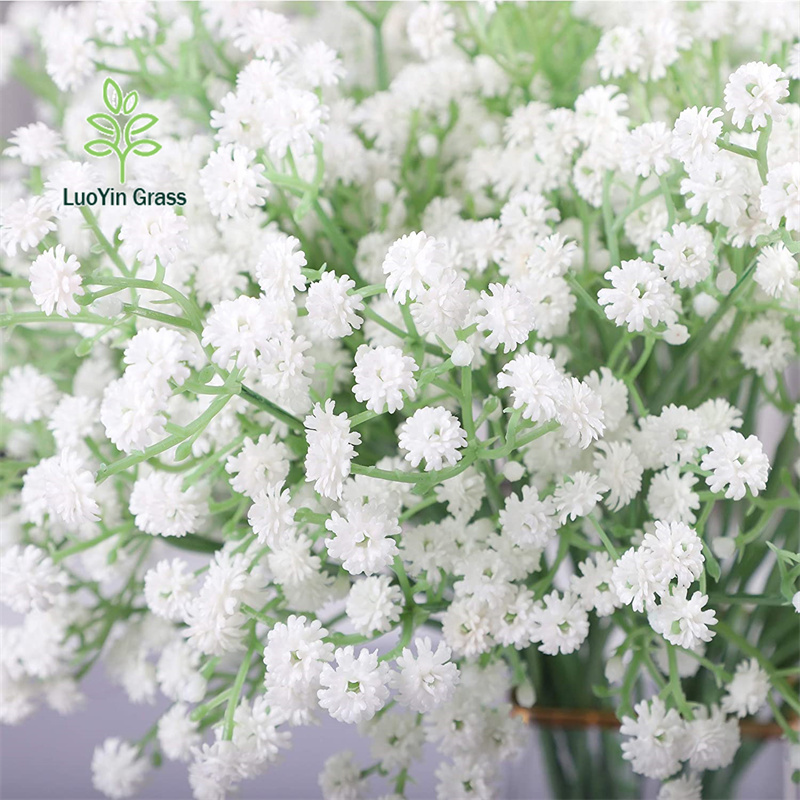 LY Artificial Babys Breath Fake Flowers Bouquet Gypsophila Bulk Flower in White for Wedding Crown Home Party Garden Decor