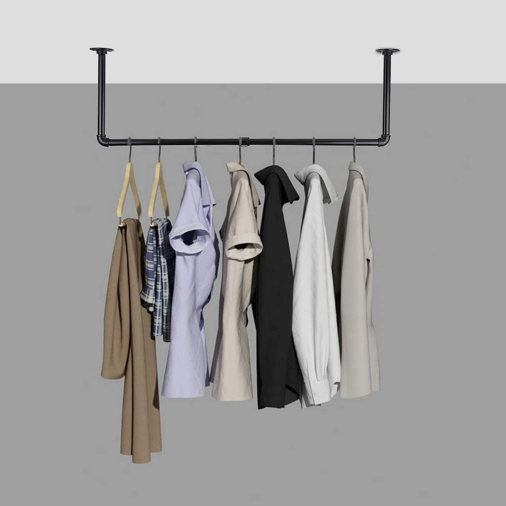 31.9 Inch Industrial Pipe Clothing Rack Heavy Duty Rustic Coat Hanger with Screws Wall-Mounted Metal Garment Holder Rack