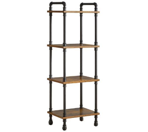 Industrial Pipe Ladder Shelf 4-Tier Vintage Style Book Shelf gi Free Standing Units Display Rack for Living Room Bedroom Kitchen