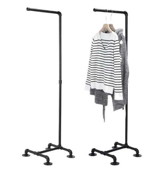 59.5'' Dress Hanger Coat Racks Multi-Purpose Free Standing Industrial Closet Rod Standing Iron Garment Bar for Retail