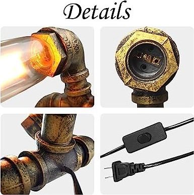 Vintage Steampunk Desk Lamp Pipe Light Unique industrial style robot bedside table lamp for bedroom restaurant cafe decoration