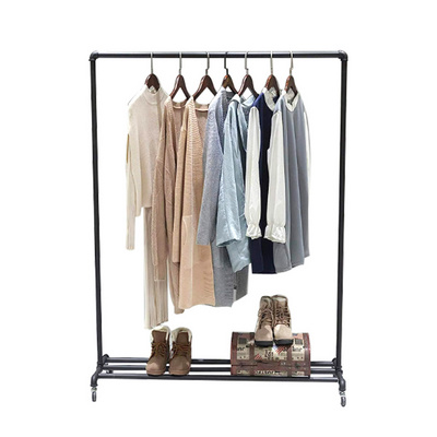 Clothes Rack Industrial with 3 Hooks Wall Mounted Garment Rack Heavy Duty Iron Garment Bar Clothes Hanging for Laundry Room