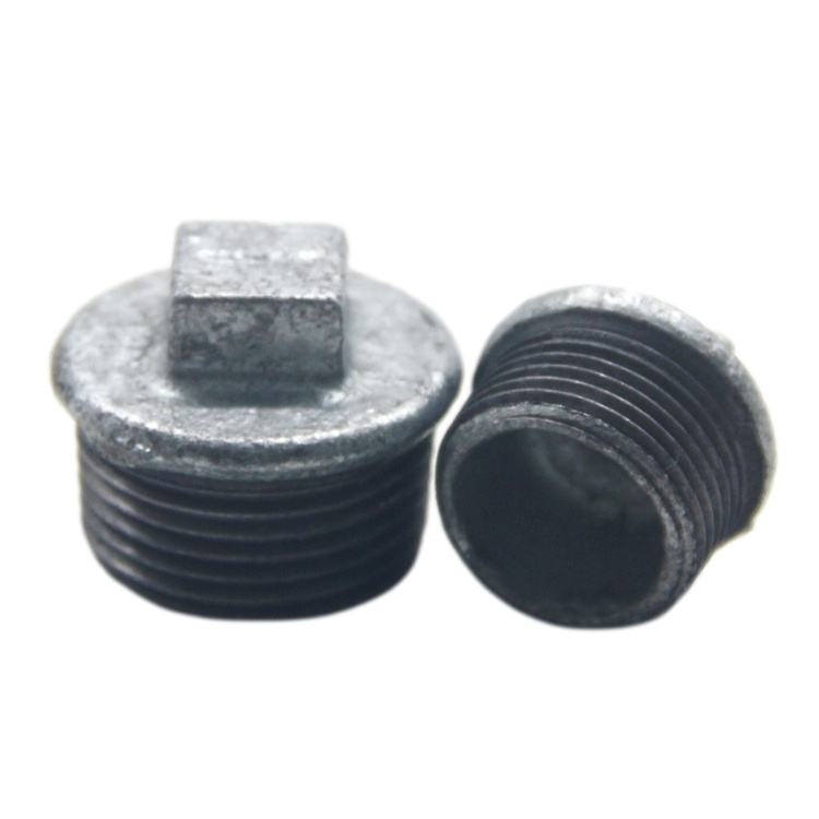 High quality wholesale malleable iron pipe fittings  thread plug for  water supply fire gas conduit