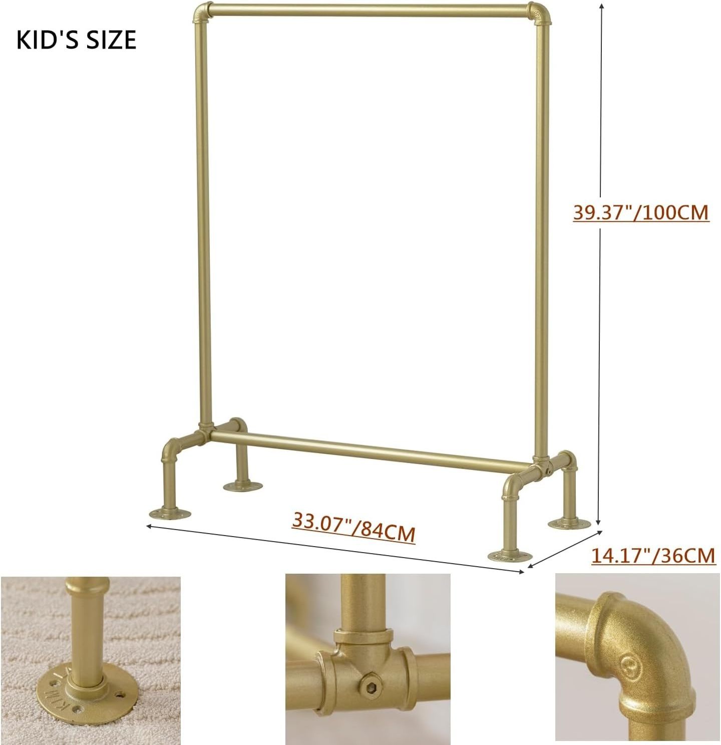 JIN MAI Industrial Kids Pipes Dress up Racks Child Garment Racks Kids Clothing Racks Hanging Clothes Rod