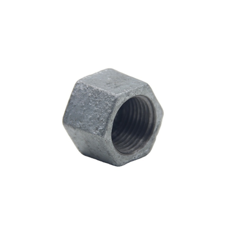 Various specifications malleable iron  hexagon caps pipe fitting  for water supply fire gas conduit