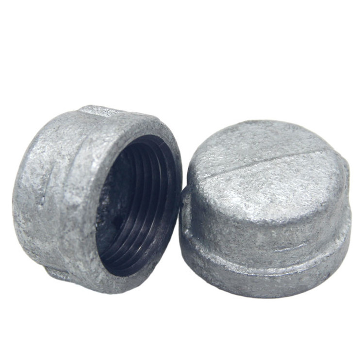 Banded beaded female hot dipped galvanized round cap cast malleable iron tube fittings