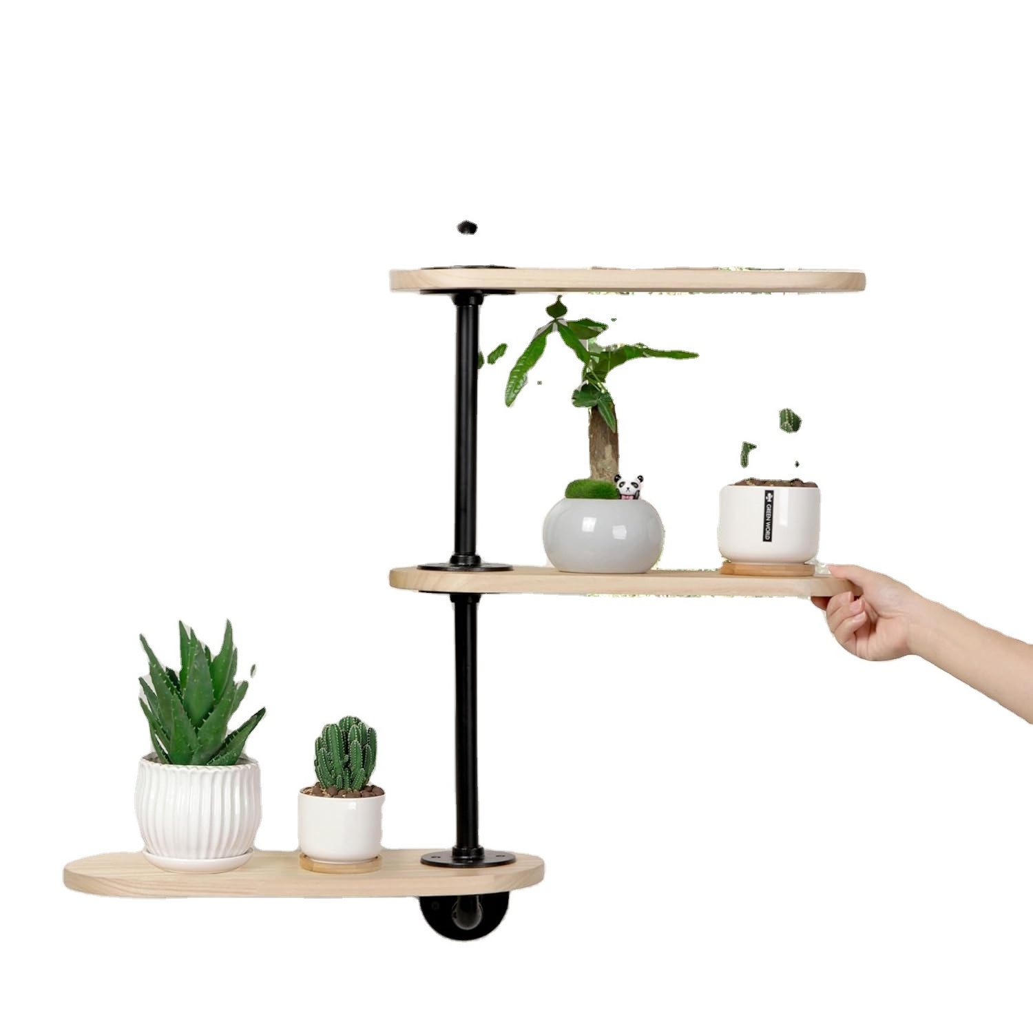 Rotating Window Plant Shelves for Optimal Light Exposure, Wooden Window Shelf for Plants, Stylish and Functional Plant Stand