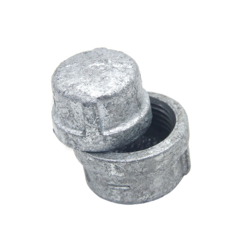 Banded beaded female hot dipped galvanized round cap cast malleable iron tube fittings