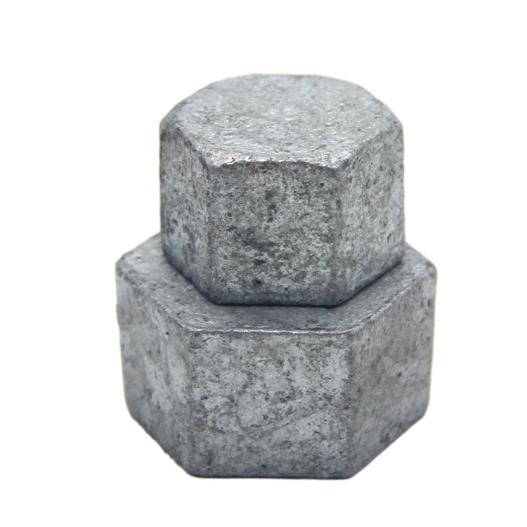 Various specifications malleable iron  hexagon caps pipe fitting  for water supply fire gas conduit