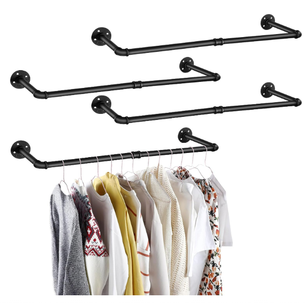 Industrial Pipe Clothing Rack Retail Store Fixture Hanging Clothes Custom Shop Design Metal Clothing Dress Display Rack