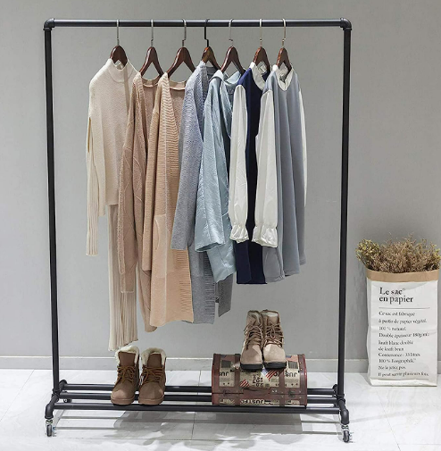 Single hanger movable clothes-rack Industrial retro simple style living room bedroom floor type clothes hanger