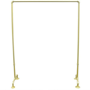 JIN MAI Clothes Rack Metal Clothes Rail  Industrial Pipeline Roll Stand Gold Clothes shelf