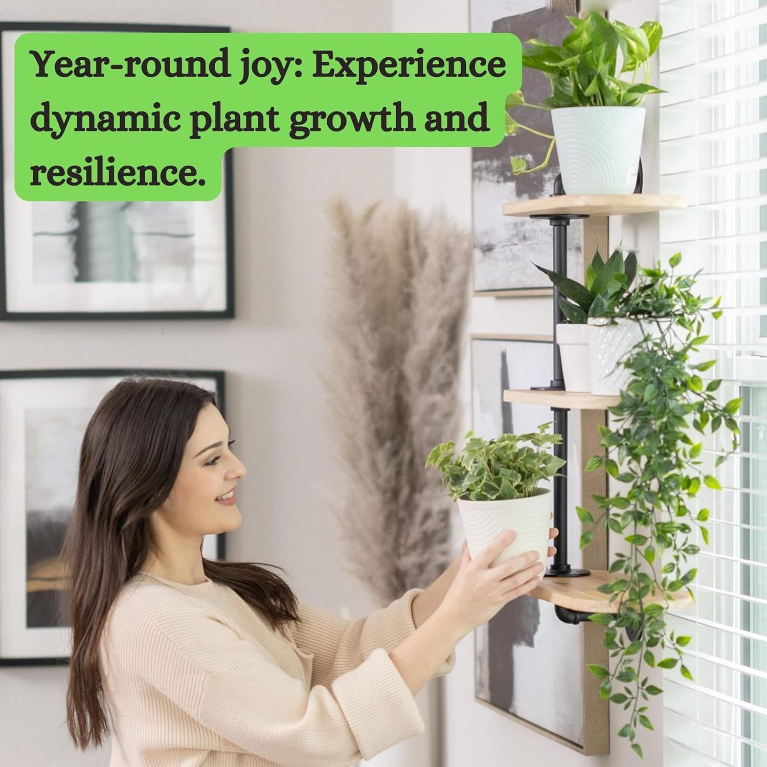 Rotating Window Plant Shelves for Optimal Light Exposure, Wooden Window Shelf for Plants, Stylish and Functional Plant Stand