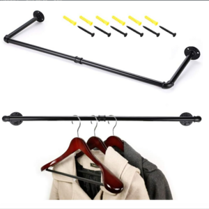 Heavy Duty Rustic Coat Hanger with Screws Wall-Mounted Metal Garment Holder Rack for Clothing Store