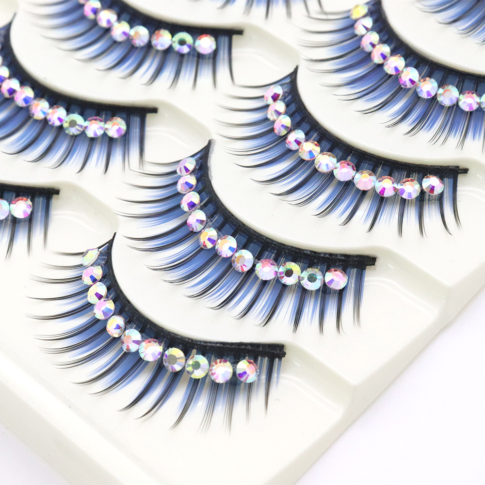 wholesale Sparkly Eyelashes  Rhinestones Sequins False Lashes faux Mink Soft Glitter Strip Lashes Eyelashes With Glitter On Them