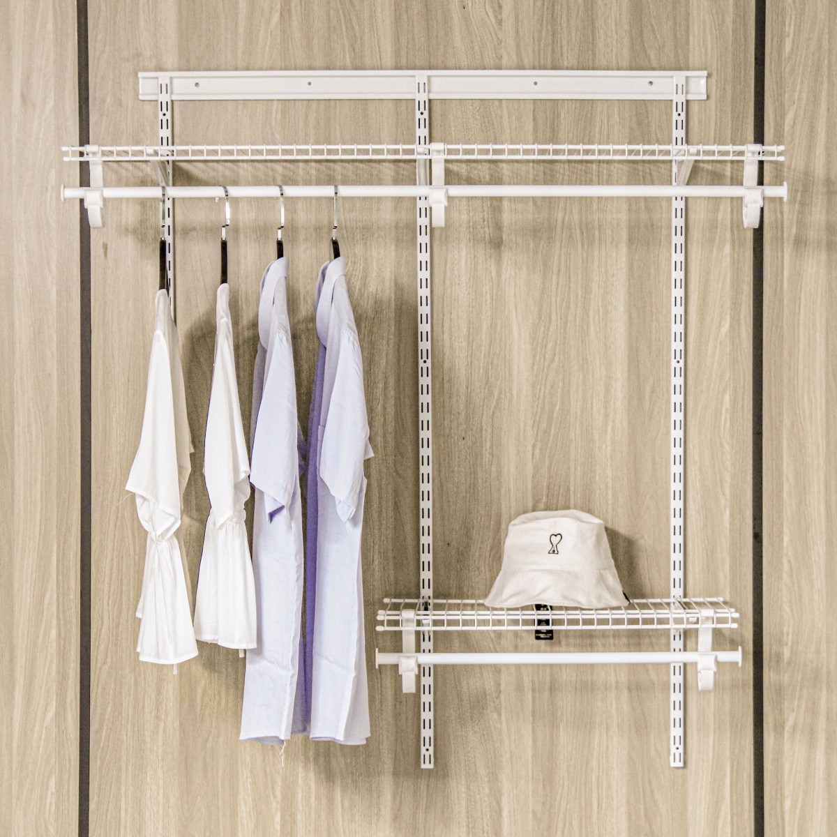 Bedroom Room Storage Logic Adjustable Closet Wire Shelf DIY Closet System Storage Organization Shelving Closet