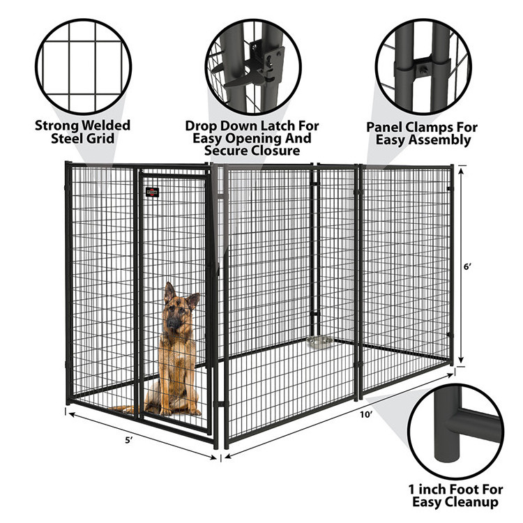 Extra Large Dog Kennel Outdoor Strong Heavy Duty Metal Dog Cages Kennels For German Shepherd