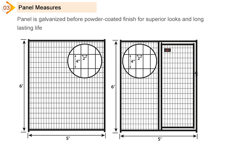 Custom 10x10x6 Quality Outdoor Used Chain Link Dog Kennel Lowes Closed Top For Sale Pet Run Play