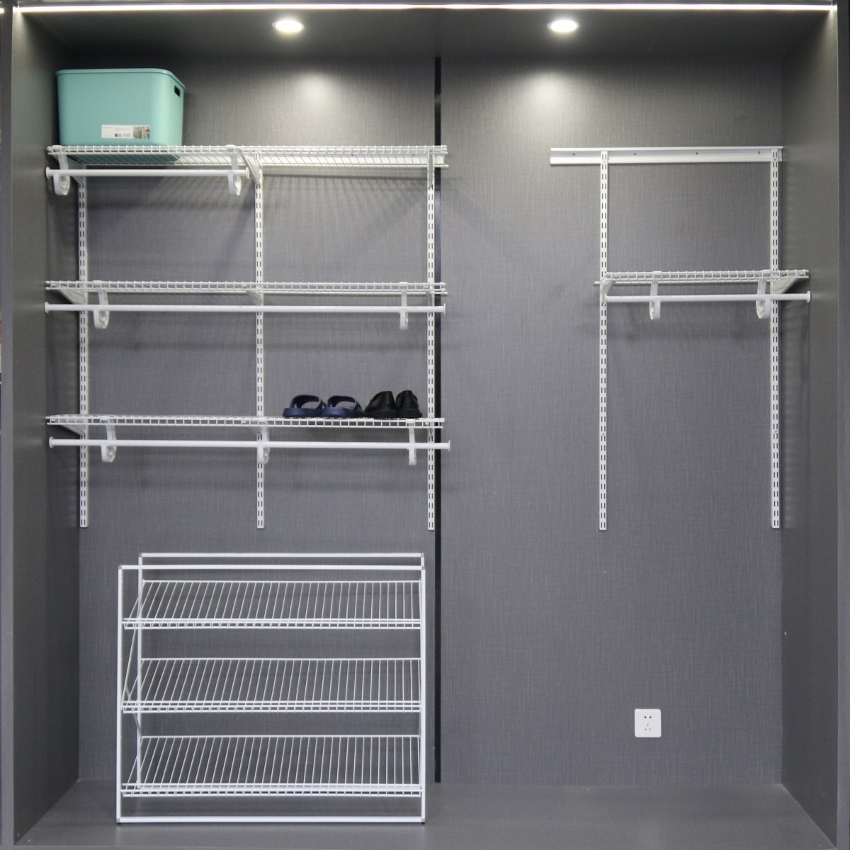 12FT Length Metal Closet Wire Shelf DIY Home Room Organizer Wire Shelving Closet System For Bedroom