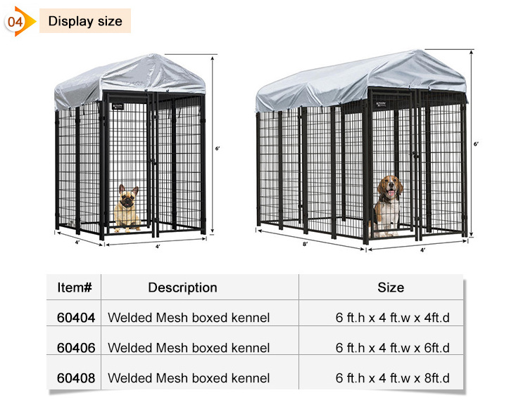 Wholesale High Quality Heavy Duty 6ft 10ft Metal Iron XXL Heavy Duty Pet Run Outdoor Big Large Dog Enclosure House Kennel Cage