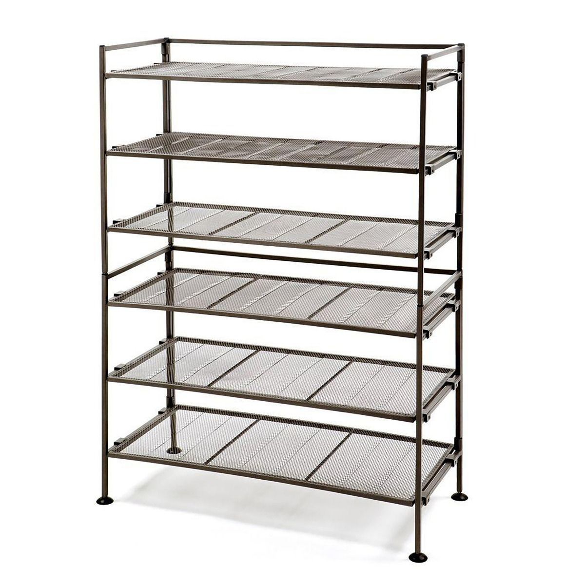 Small Multi-Layer Folding Stackable Metal Iron Shelf Stand Shoe Rack