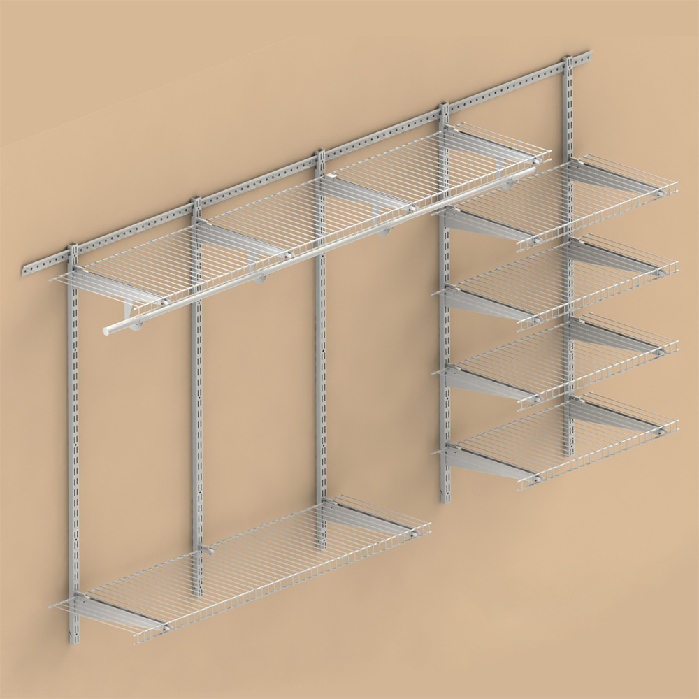 Room Wall Hanging Metal Wire Shelving Storage Wardrobe Shelf Closets System Organization For Bedroom