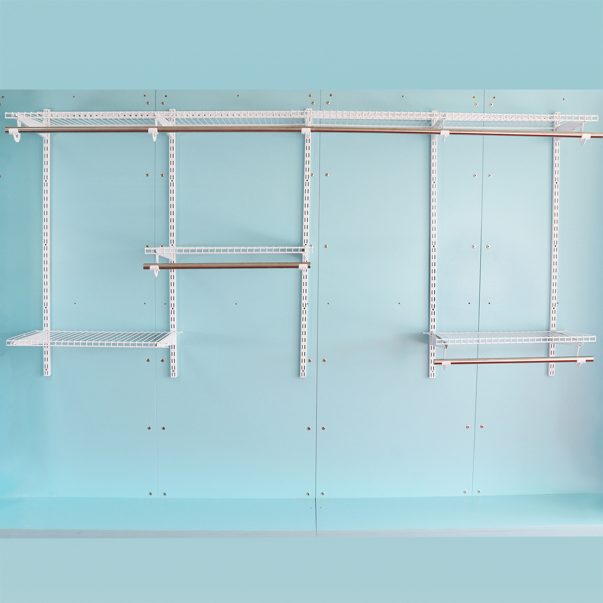 Room Wall Hanging Metal Wire Shelving Storage Wardrobe Shelf Closets System Organization For Bedroom