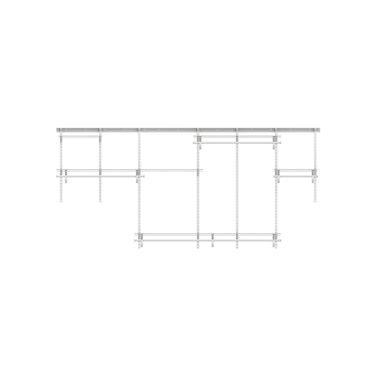 CLOSETART Modern Room Cheap Industrial Free Standing Coat Rack Galvanized Wire Shelves Shelving Closets System For Bedroom